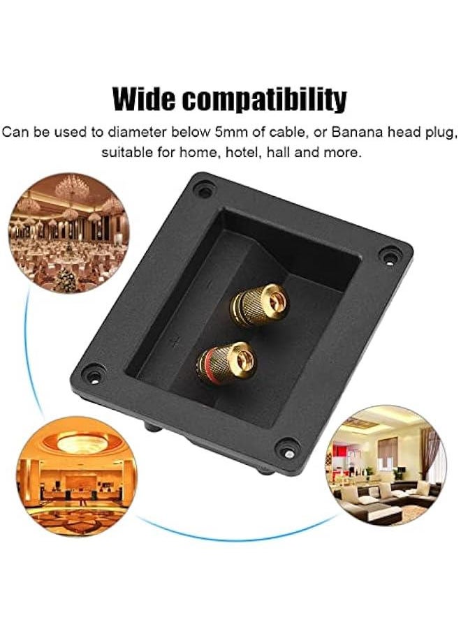 2 Way Speaker Box Terminal Cup Binding Post, Power Speaker Screw-in Terminal Plates, Subwoofer Plug Acoustic Components for HiFi Speaker, Speaker Terminal Box for DIY Home Speaker Kits