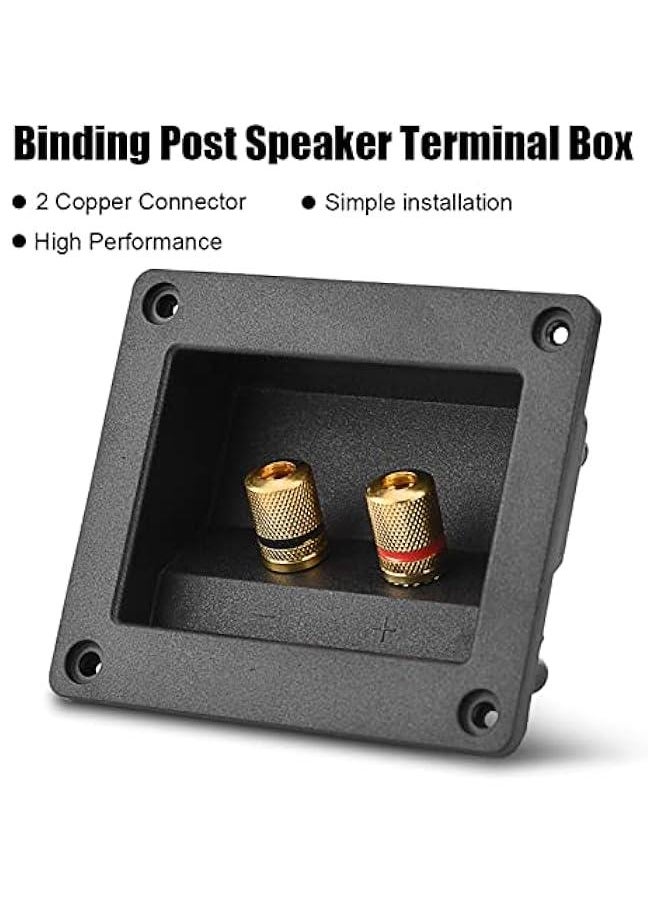 2 Way Speaker Box Terminal Cup Binding Post, Power Speaker Screw-in Terminal Plates, Subwoofer Plug Acoustic Components for HiFi Speaker, Speaker Terminal Box for DIY Home Speaker Kits