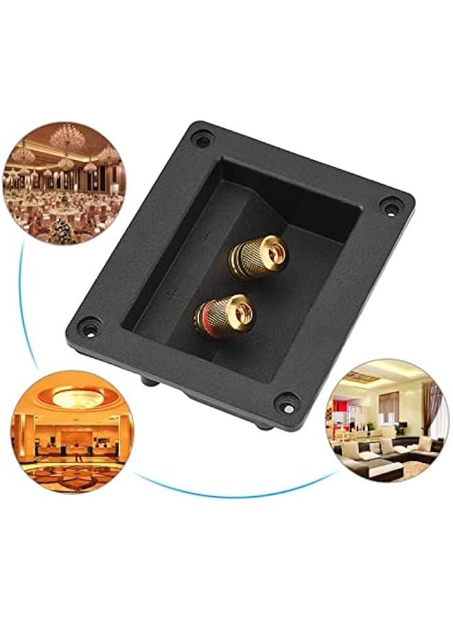 2 Way Speaker Box Terminal Cup Binding Post, Power Speaker Screw-in Terminal Plates, Subwoofer Plug Acoustic Components for HiFi Speaker, Speaker Terminal Box for DIY Home Speaker Kits