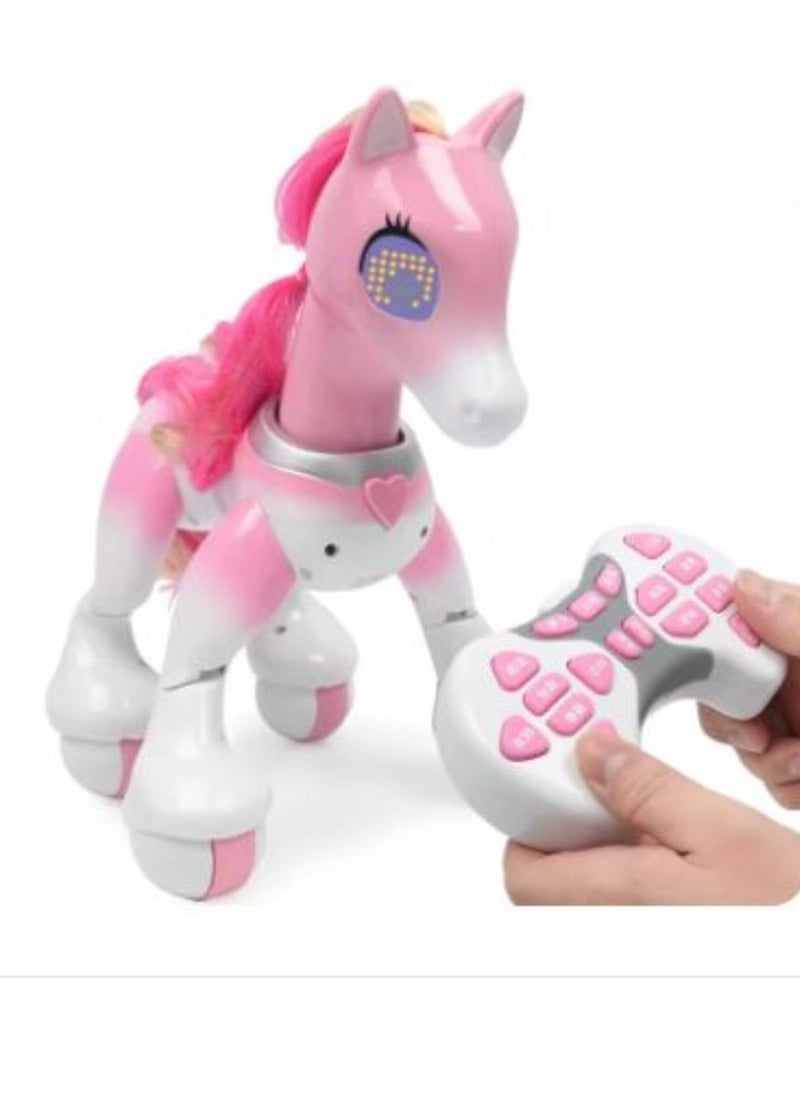 Intelligent Remote Control Pet Unicorn with Touch Nose Interaction Toy Pink