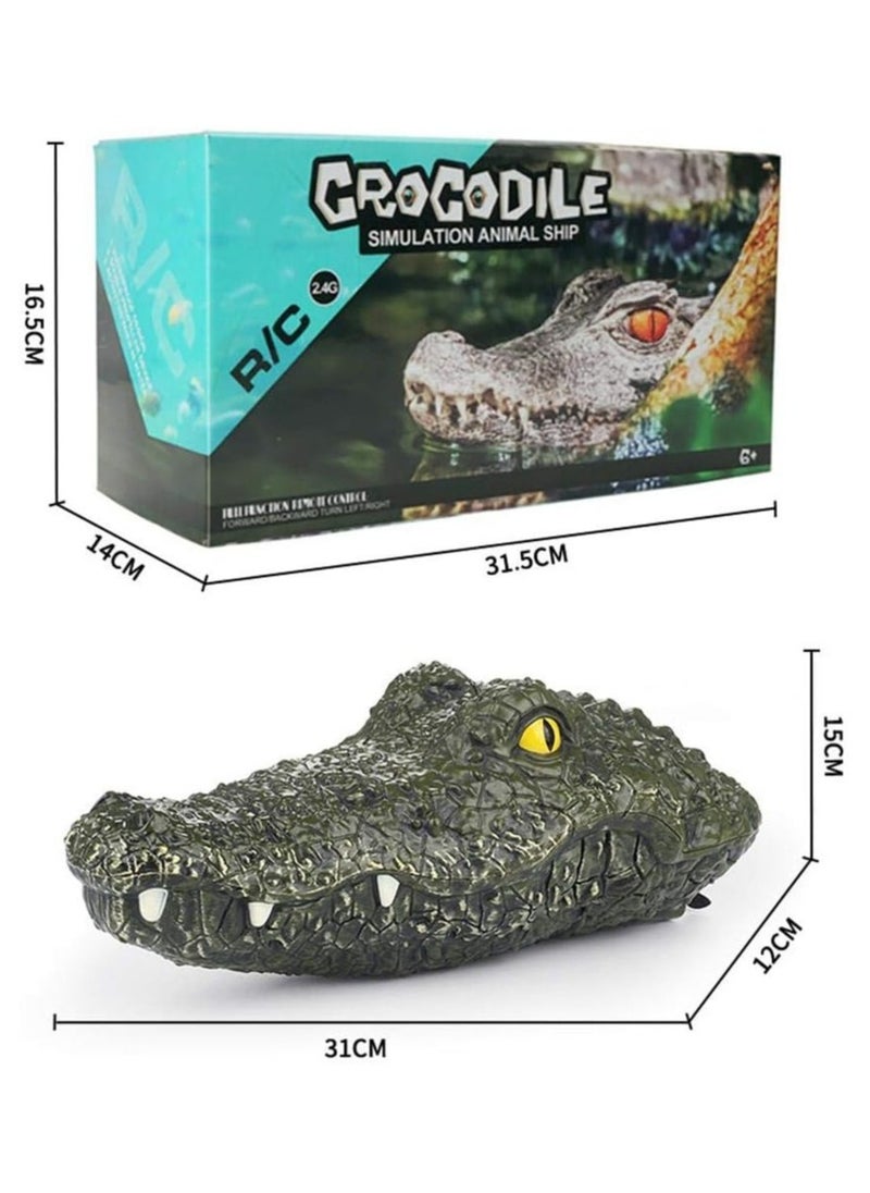 RC Electric Crocodile Simulation Crocodile Head Spoof Toy 2.4GHz RC Crocodile Boat with Remote Control Toy Party Gift Decoration for Swimming Pools