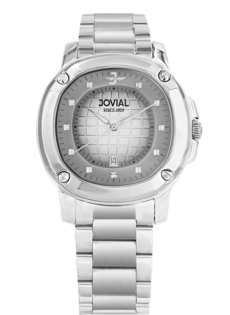 JOVIAL 5070 GSMQ02E Men's Fashion Watch Stainless Steel Band Watch, 38mm, Grey