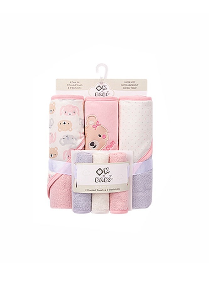 Factory Price 6 Piece Newborn Bath Towel Gift Set - H