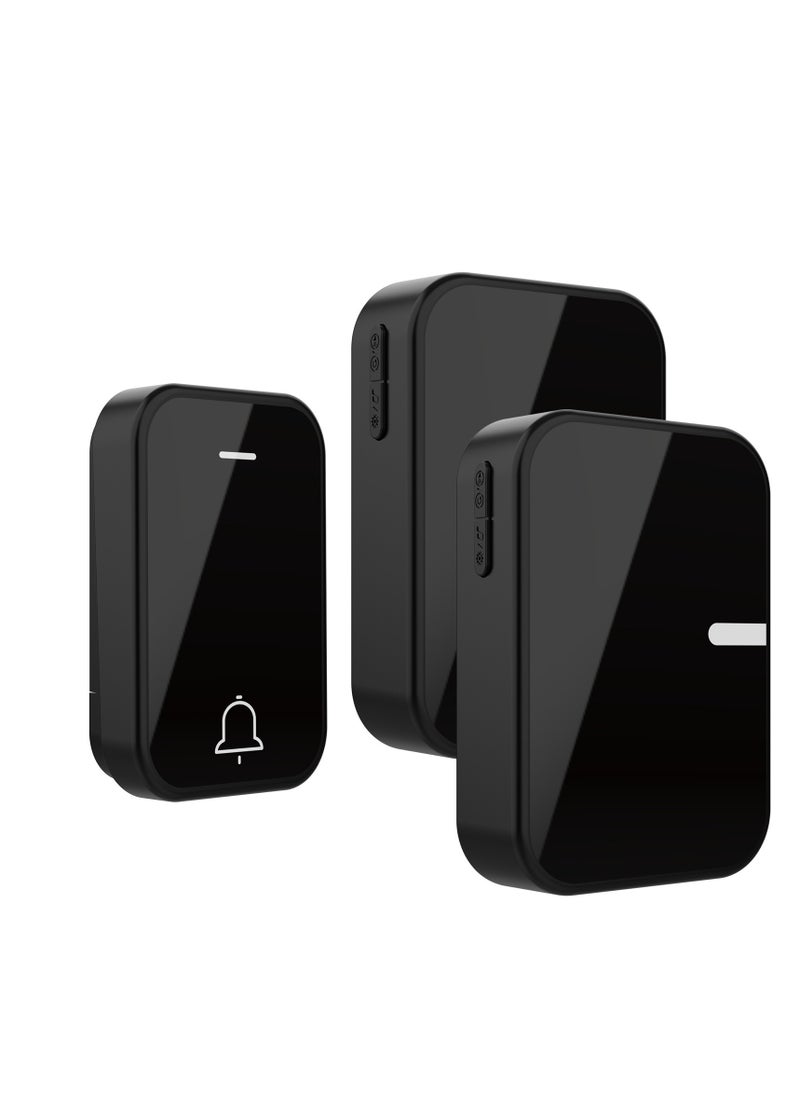 Wireless Doorbell Kit with 2 Plug-in Receivers, 38 chimes, LED Indicator, lP55Waterproof, 1000ft Range, Adjustable Volume, Easy Installation