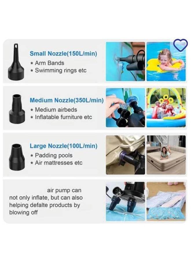 12V 100V-240V Rechargeable Electric Air Pump Inflate Deflate 4500mAh Battery Air Injector Inflator For Boat Inflatable Bed