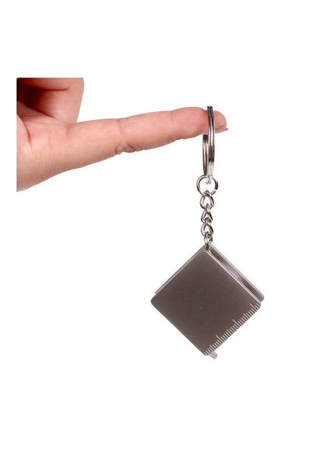 Mini Stainless Steel Retractable Measure Tape Ruler Keychain Key Ring Pendant Silver 20*10*20cm