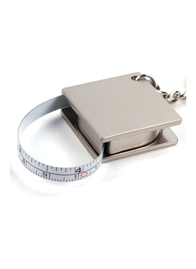 Mini Stainless Steel Retractable Measure Tape Ruler Keychain Key Ring Pendant Silver 20*10*20cm