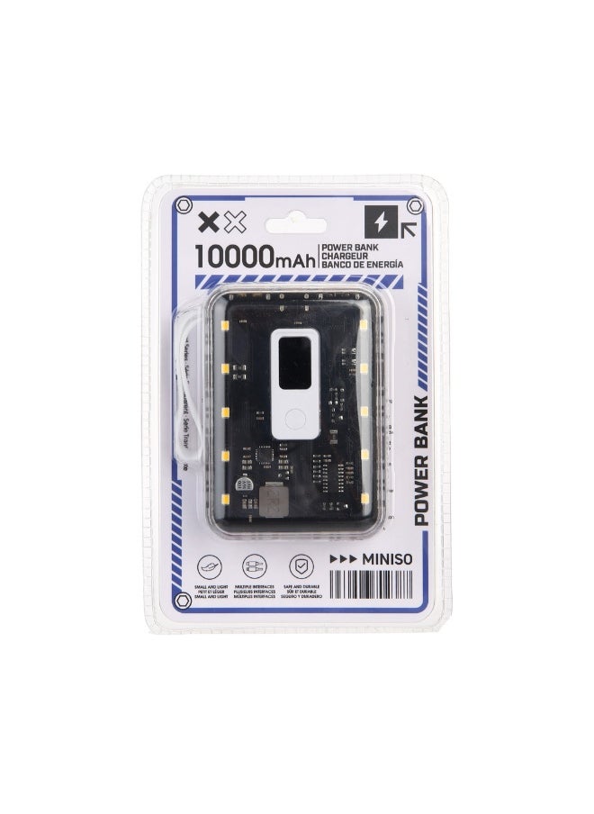 Transparent Series Mini 10000mAh Power Bank with Cable(White)  Model: GN-006