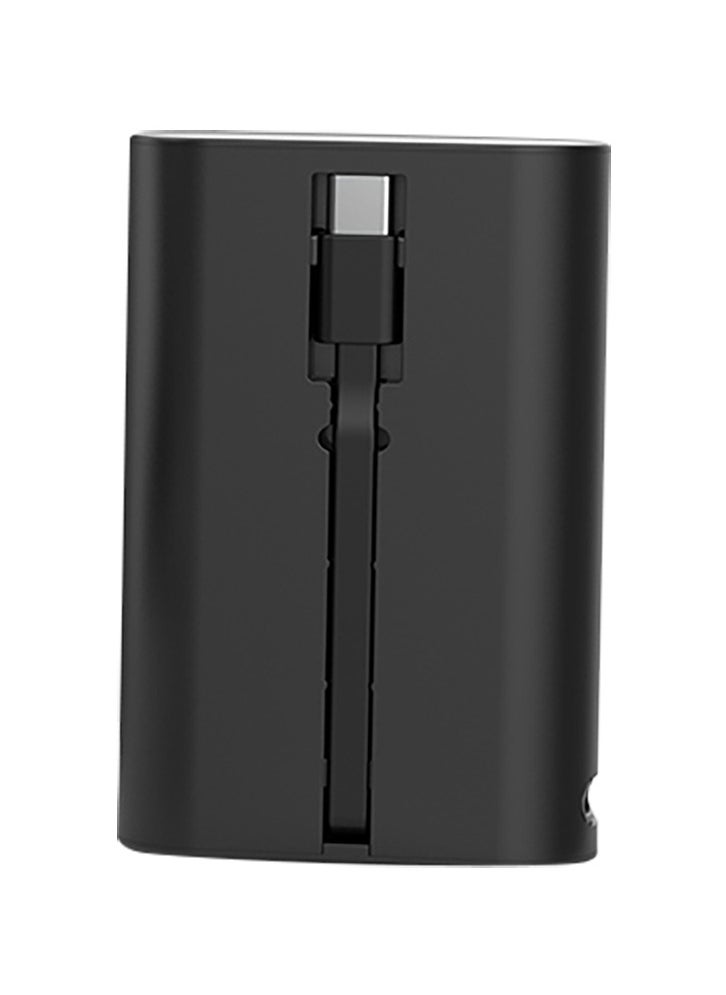 5200mAh Magsafe Power Bank with Integrated Type-C Cable / Charging Stand / Pass-Through Charging / 15W Wireless Charger - Black