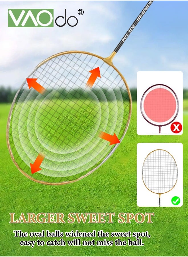 Lightweight Badminton Rackets Set with 3 Shuttlecocks and Bag for Outdoor Backyards Gym