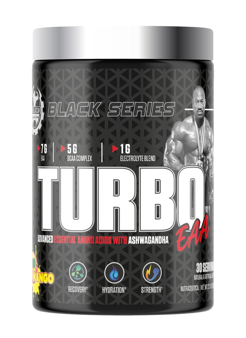 Black Series Turbo EAA 30 Servings 345g - Advanced Essential Amino Acids for Muscle Recovery and Performance (Mango)