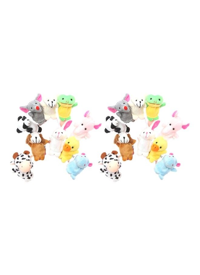 Pack Of 20 Fabric Animal Finger Puppet Set