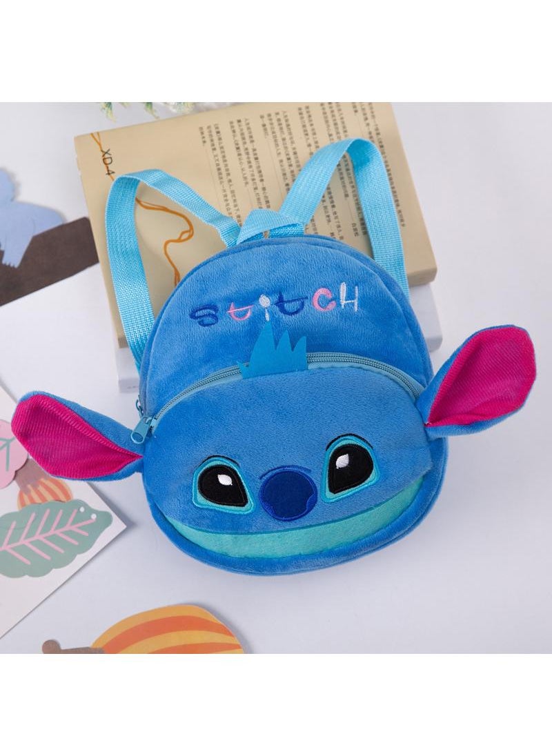 Kids Stitch Embroidered Backpack Cartoon Plush Kindergarten Backpack