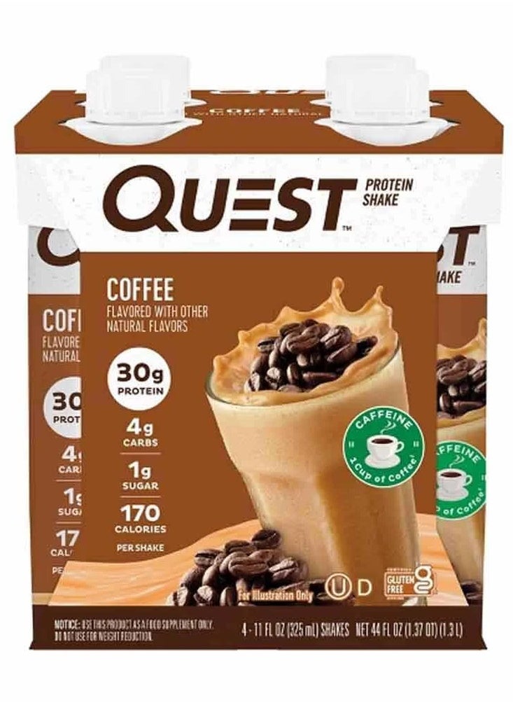 Quest Protein Shake Coffee Flavor 325ml Pack of 4