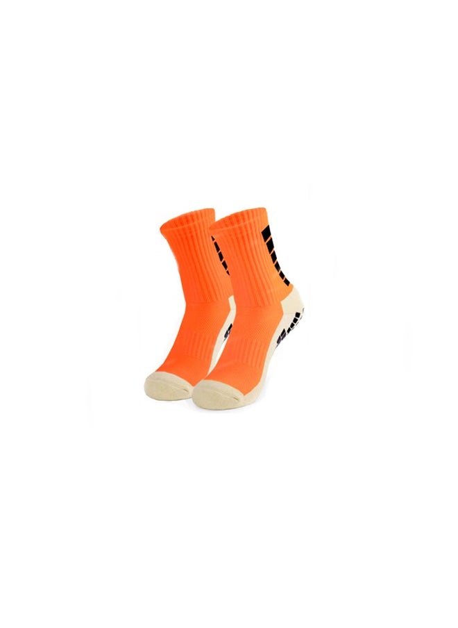 1Pair white Men's Soccer Socks Anti Slip Non Slip Grip Pads for Football Basketball Sports Grip Socks