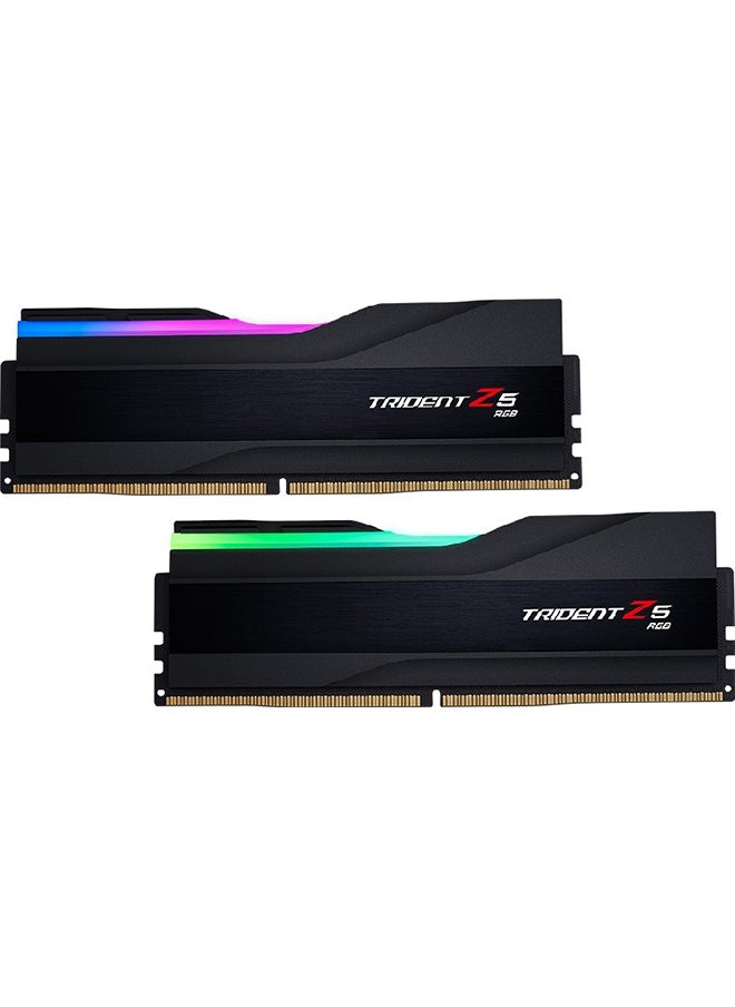 Trident Z5 RGB DDR5 Memory, 32GB (2x16GB) Capacity, 6400MHz Tested Speed, CL32-39-39-102 Latency, 1.40 Voltage, Unbuffered, Non-ECC, Intel XMP 3.0, Black | F5-6400J3239G16GX2-TZ5RK