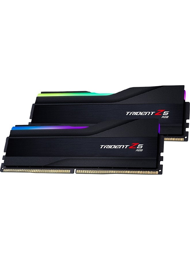 Trident Z5 RGB DDR5 Memory, 32GB (2x16GB) Capacity, 6400MHz Tested Speed, CL32-39-39-102 Latency, 1.40 Voltage, Unbuffered, Non-ECC, Intel XMP 3.0, Black | F5-6400J3239G16GX2-TZ5RK