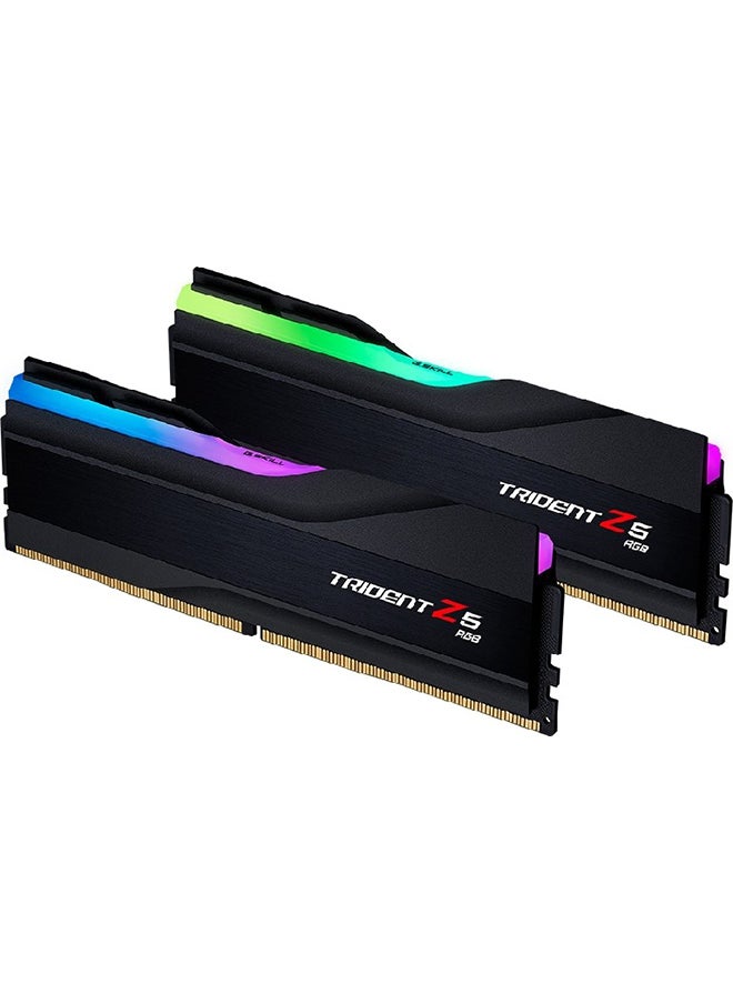 Trident Z5 RGB DDR5 Memory, 32GB (2x16GB) Capacity, 6400MHz Tested Speed, CL32-39-39-102 Latency, 1.40 Voltage, Unbuffered, Non-ECC, Intel XMP 3.0, Black | F5-6400J3239G16GX2-TZ5RK