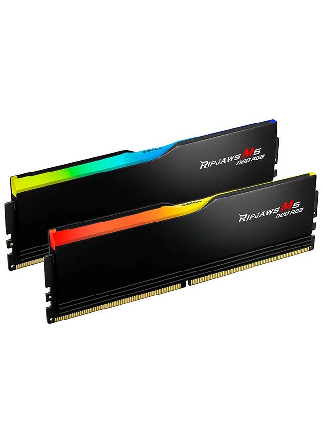 Ripjaws M5 Neo RGB Series 32GB (2x16GB) DDR5 Dual Channel Kit Desktop Memory Kit, 6000 MT/s Memory Speed, CL36-48-48-96 Latency, AMD EXPO, 1.25V Voltage, Black | F5-6000J3648D16GX2-RM5NRK