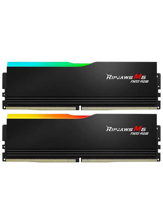 Ripjaws M5 Neo RGB Series 32GB (2x16GB) DDR5 Dual Channel Kit Desktop Memory Kit, 6000 MT/s Memory Speed, CL36-48-48-96 Latency, AMD EXPO, 1.25V Voltage, Black | F5-6000J3648D16GX2-RM5NRK