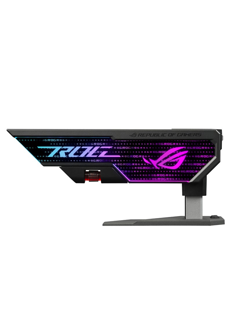 ROG Herculx Graphics Card Anti-Sag Holder Bracket (Solid Zinc Alloy Construction, Easy Toolless Installation, Included Spirit Level, Adjustable Height, Wide Compatibility, Aura Sync RGB) Black