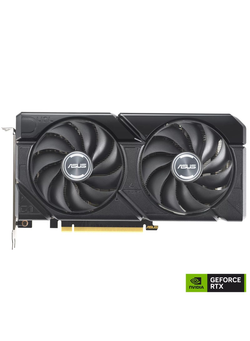 Dual GeForce RTX 4070 SUPER EVO OC Graphics Card, 12GB GDDR6X 192-bit Memory, 2550 MHz Boost Clock, 21 Gbps Memory Speed, 7168 CUDA Cores, PCI E 4.0, HDMI 2.1a / DP 1.4A | 90YV0KC0-M0NA00 Black