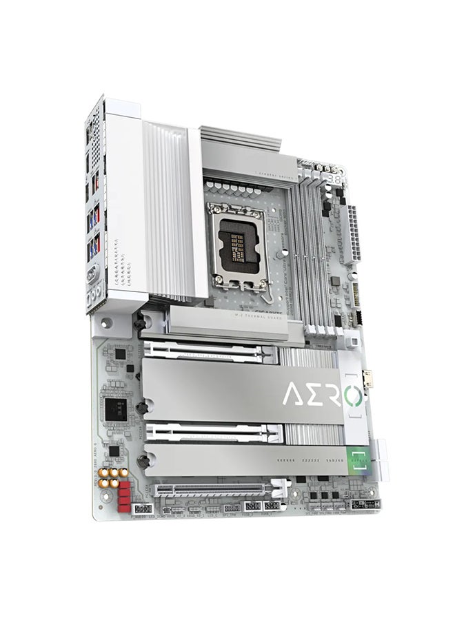 Z890 AERO G LGA 1851 ATX Motherboard, Intel Z890 Chipset, 4x DDR5 DIMM Slots (Up to 256GB Max Memory), Wi-Fi 7 & Bluetooth 5.4, 2x PCIe 5.0 x16 Slots, 5x M.2 Slots (PCIe 4.0/3.0), 6x SATA III Ports, 10+1 Phases Digital VRM, Dual 2.5GbE LAN, USB 3.2 Gen 2x2 Type-C, AORUS Audio, RGB Fusion 2.0, Z890-AERO-G White