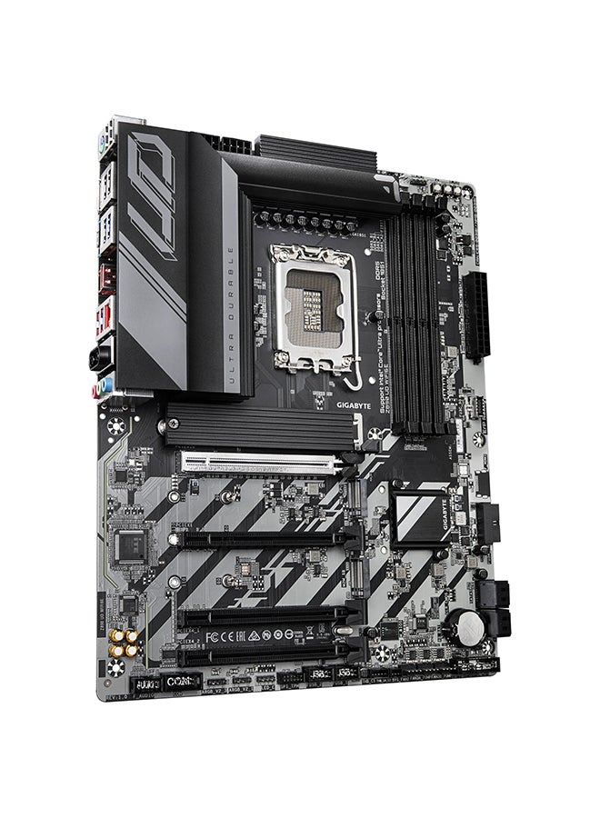 Z890 UD WIFI6E LGA 1851 ATX Motherboard, Intel Z890 Chipset, Support for Intel® Core™ Ultra Processors, 4x DDR5 DIMM Slots (Up to 256GB), PCIe 5.0 x16, 2.5GbE LAN, Intel® Wi-Fi 6E, Bluetooth 5.3, USB4, 4x M.2 Slots (PCIe 5.0/4.0), Realtek® Audio, DisplayPort 2.1, RAID 0/1/5/10 Support, 6x USB 3.2 Ports, RGB & Addressable RGB Headers, Q-Flash Plus | Z890-UD-WIFI6E Black