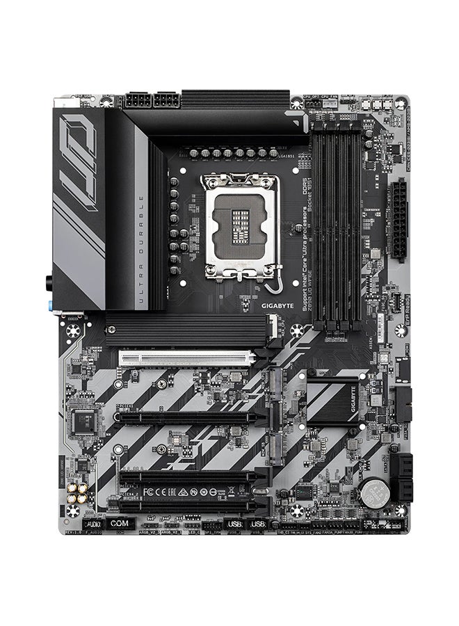 Z890 UD WIFI6E LGA 1851 ATX Motherboard, Intel Z890 Chipset, Support for Intel® Core™ Ultra Processors, 4x DDR5 DIMM Slots (Up to 256GB), PCIe 5.0 x16, 2.5GbE LAN, Intel® Wi-Fi 6E, Bluetooth 5.3, USB4, 4x M.2 Slots (PCIe 5.0/4.0), Realtek® Audio, DisplayPort 2.1, RAID 0/1/5/10 Support, 6x USB 3.2 Ports, RGB & Addressable RGB Headers, Q-Flash Plus | Z890-UD-WIFI6E Black