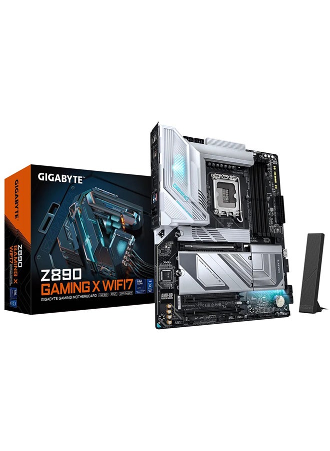 Z890 Gaming X Wi-Fi 7 LGA 1851 ATX Motherboard, Intel Z890 Chipset, 4x DDR5 DIMM Slots, Up to 256GB Max Memory, Wi-Fi 7 & BT 5.4, PCIe 5.0 x16, 4x M.2 Slots, 6x SATA 6Gb/s Ports, 2.5GbE LAN, USB 3.2 Gen 2x2 Type-C, RGB Fusion 2.0 Support, 10+2+1 Digital VRM, Enhanced Thermal Design, Z890-GAMING-X-WIFI7 Black/White