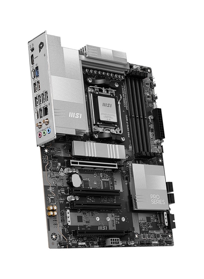 PRO X870-P Wi-Fi ATX Motherboard, AMD X870E Chipset, AM5 Socket, 4 x DIMM DDR5 (Up to 256GB), 3 x M.2 Slots, PCIe 5.0 x16, 5Gb Ethernet, Wi-Fi 7, Bluetooth v5.4, HDMI, Dual USB4, EZ DIY, Frozr Design, AI-Ready, Optimized for Gamers & Creators | 911-7E47-001 Black