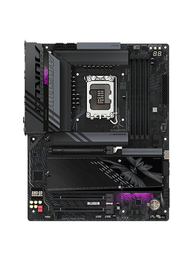 Z890 AORUS ELITE WIFI7 ATX Motherboard, Intel Z890 Chipset, LGA 1851 Socket, 4x DDR5 DIMM Slots (Up to 256GB), 1x PCIe 5.0 x16 Slot, 4x M.2 Slots, Wi-Fi 7 & Bluetooth 2.4, USB 3.2 Gen 2x2, 10Gb Ethernet, Enhanced VRM Design, Advanced Thermal Solution, RGB Fusion Support, Z890-AORUS-ELITE-WIFI7 Black