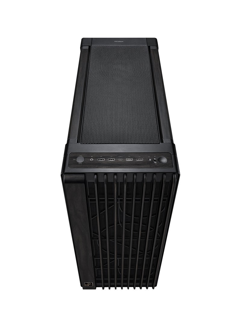 ProArt PA602 Wood Edition Mid Tower ATX Case - Tempered Glass Panel, Natural Wood Finish, EATX Support, 420mm Radiator Support, 2 x 200mm Pre-installed Fans, 8 Expansion Slots, ARGB Lighting, Cable Management, USB 3.2 Type-C, Tool-Free Design, Removable Dust Filters | 90DC00J0-B09010 Black