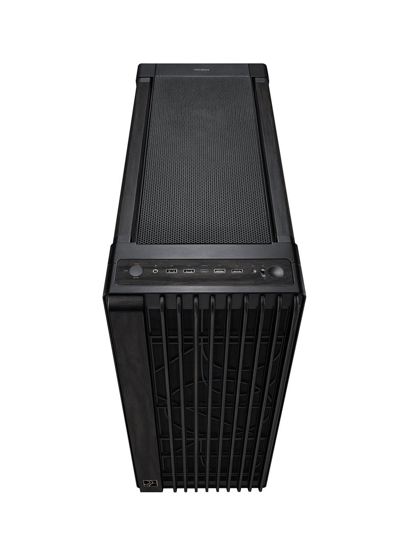 ProArt PA602 Wood Edition Metal Panel Mid Tower ATX Case - Metal Side Panel, Natural Wood Finish, EATX Support, 420mm Radiator Support, 2 x 200mm Pre-installed Fans, 8 Expansion Slots, PWM Fan Control, Cable Management, USB 3.2 Type-C, Tool-Free Design, Removable Dust Filters | 90DC00J0-B09020 Black