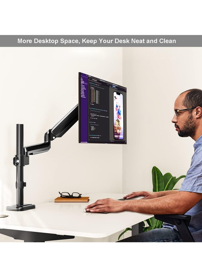 Single Monitor Mount Arm Fits Monitor 13 to 32 Inch, Monitor Desk Mount Holds 2-9kgs Computer Screen, Full Motion Gas Spring Monitor Desk Mount, VESA Mount 75x75/100x100mm