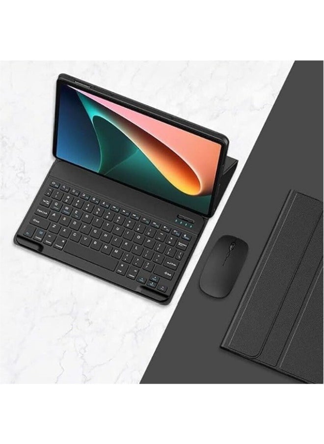 Keyboard Case Compatible with Huawei MatePad SE 11 inch 2024, Detachable Wireless Keyboard Slim Leather Smart Cover with Mouse For MatePad SE 11''