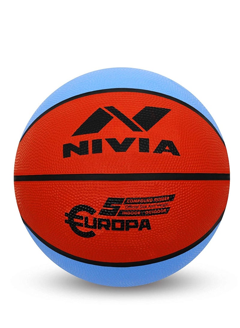 Europa Basketball | 8 Panels | Material Core Bladder Latex | Suitable for Hard Surface | Machine Stitched | Training/Match Ball for Men