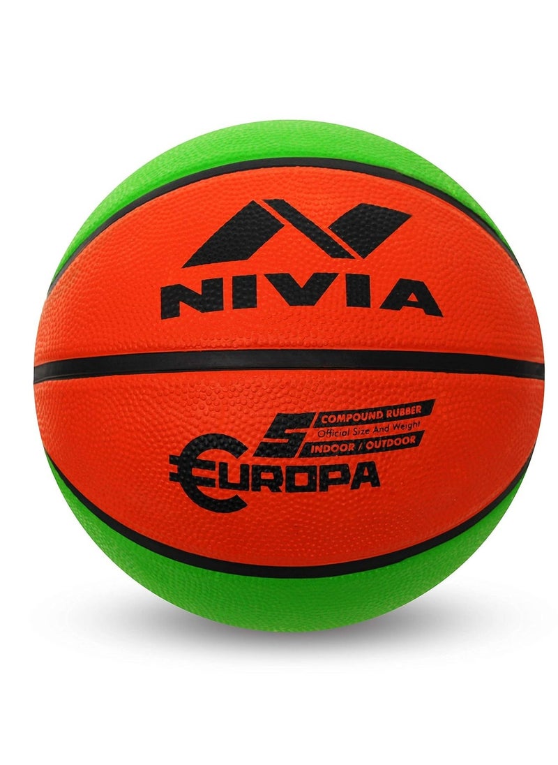 Europa Basketball | 8 Panels | Material Core Bladder Latex | Suitable for Hard Surface | Machine Stitched | Training/Match Ball for Men