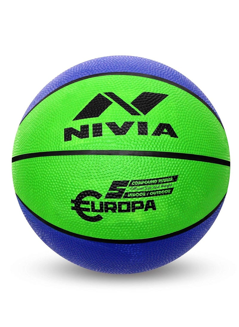 Europa Basketball | 8 Panels | Material Core Bladder Latex | Suitable for Hard Surface | Machine Stitched | Training/Match Ball for Men