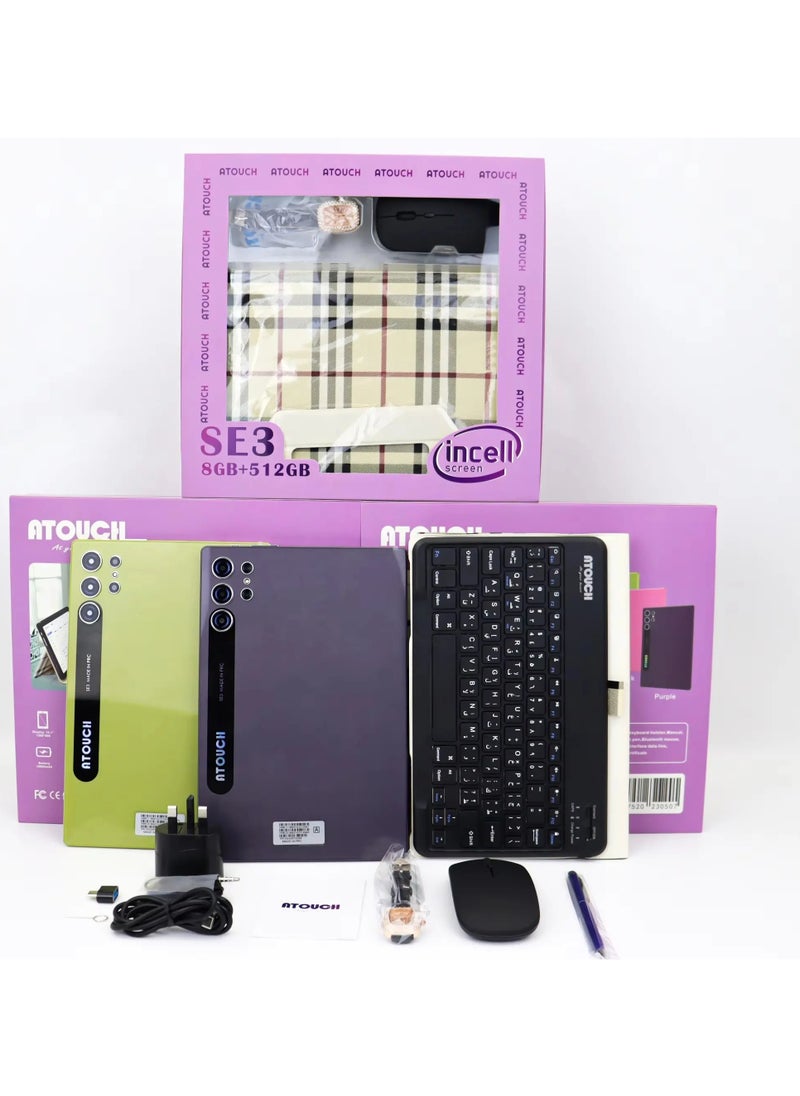 ATOUCH SE3 Tablet 10.1 Inch Android 13 Tablet Dual SIM Phone Tablet with Watch