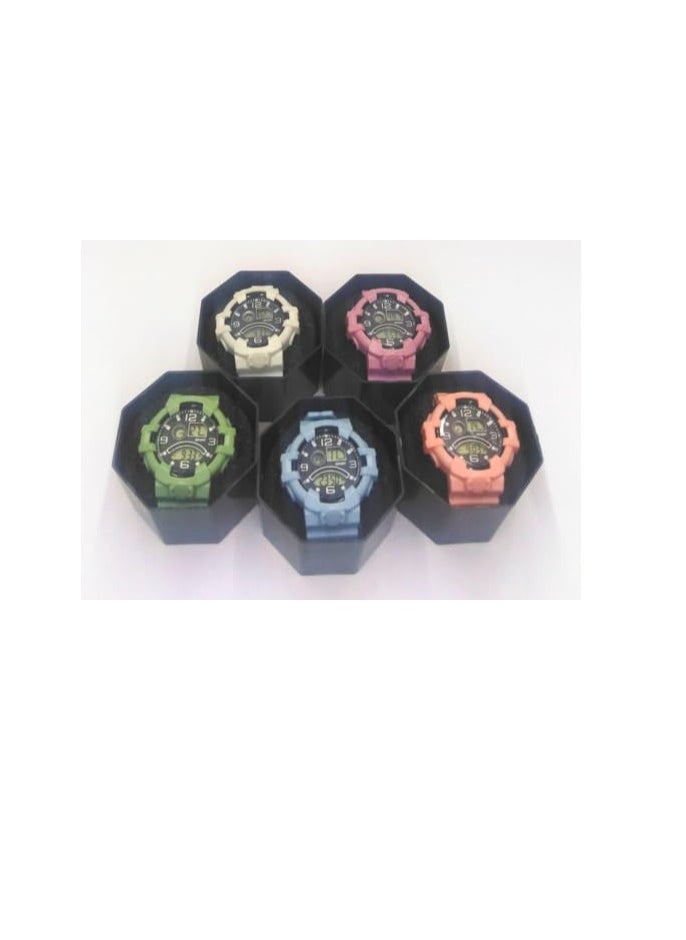 Children Digital Sports Watches, Set of 12 Assorted colors