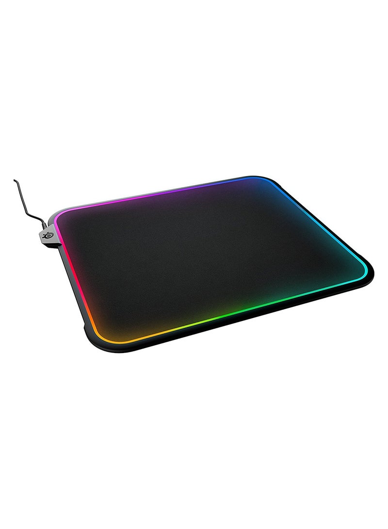 QCK PRISM Cloth 2-Zone Lightning, Micro-Woven Cloth RGB Gaming Mouse Pad – Medium (320 x 270 x 4 mm) – Black | 63825