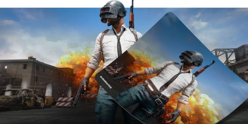 SteelSeries PUBG QcK Gaming Surface - Large Cloth Erangel - Optimized for Gaming Sensors - Maximum Control