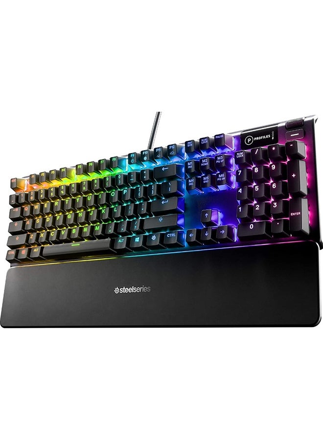 Apex 5 Hybrid Mechanical Gaming Keyboard with OLED Smart Display, Aircraft Grade Aluminum Frame, RGB Per-Key Illumination, 24-Key N-Key Rollover, Anti-Ghosting, SteelSeries Hybrid Mechanical RGB Switch, 2mm Actuation, 50cN Force, 20M Keypresses, Compatible with Windows, Mac, Xbox, PlayStation, SteelSeries Engine 3.15+ Software | 64532