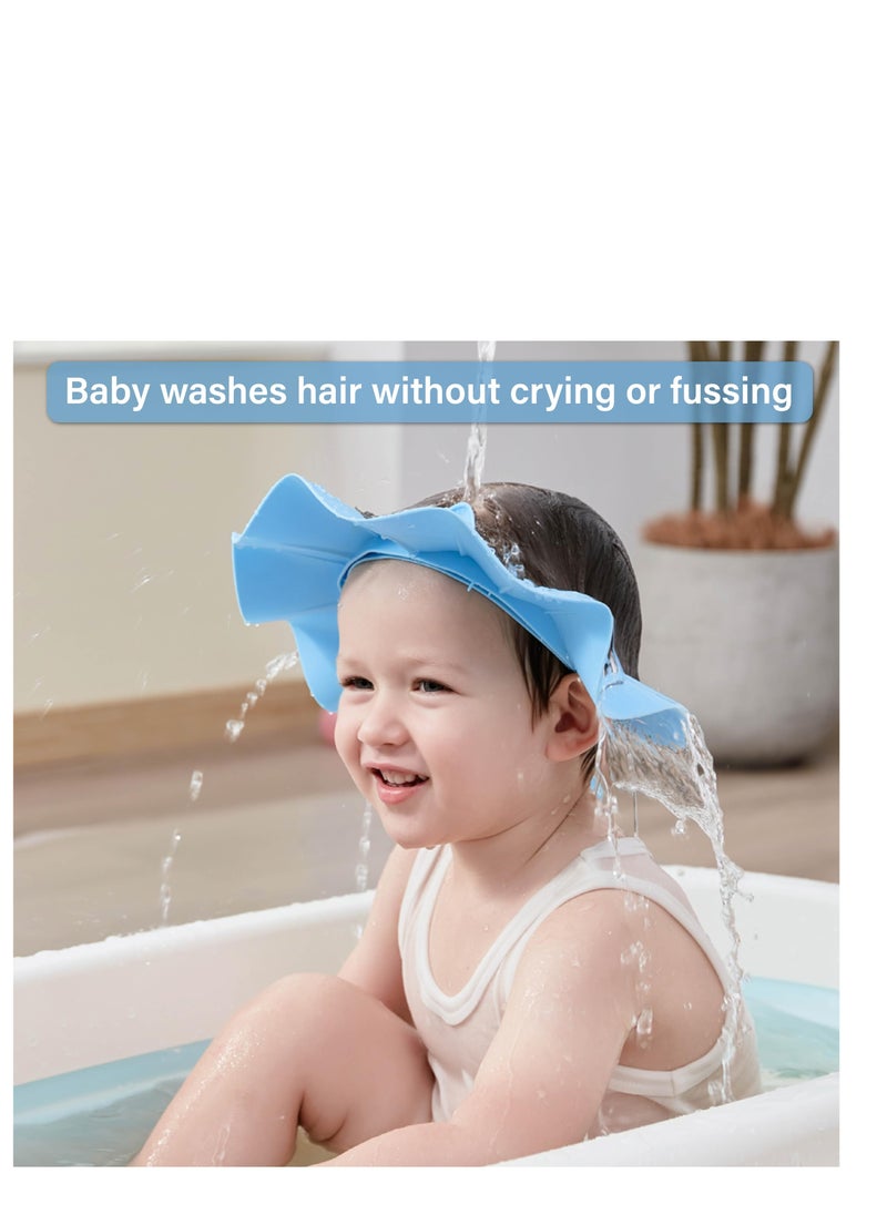 Baby Shower Cap, soft and adjustable Baby Hair Washing Shield, protects eyes and ears when washing hair, suitable for babies, toddlers, and children. Baby Shower Cap Shield