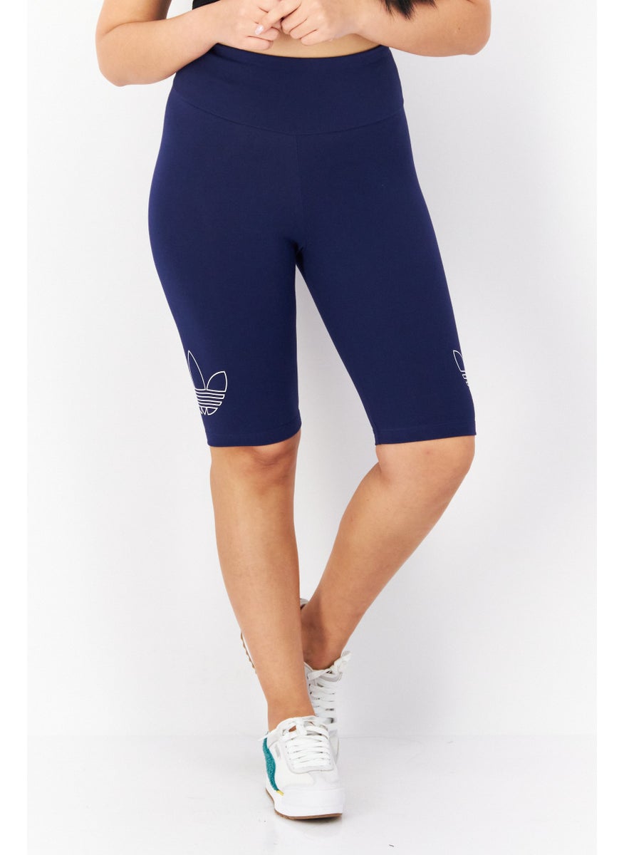 Women Sportswear Fit Cyling Leggings Short, Navy Blue