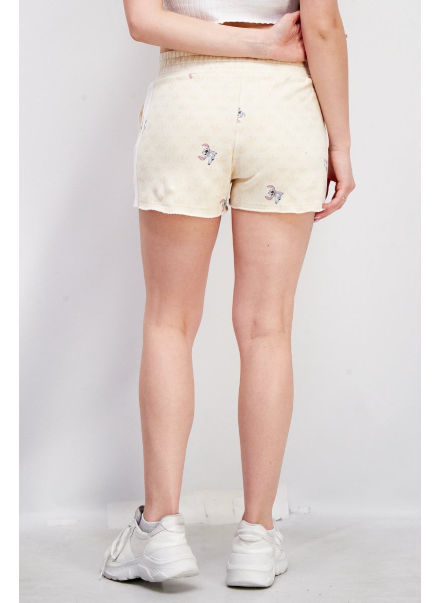 Women Sportswear Training Shorts, Cream Combo