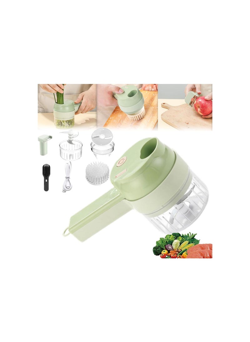 Premium Slice & Mash Pro 2-in-1, DesiThrift's 4 in 1 Electric & Portable Dicer, Handheld Electric Vegetable Chopper, Portable Vegetable Slicer Set Rechargeable Cordless (C)