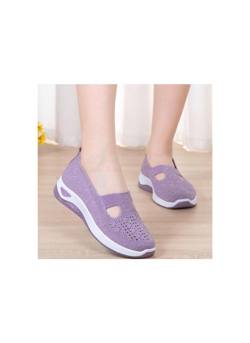 Selleren Orthopedic Shoes, Zapatos Ortopédicos para Mujer, Lunashinex Knitted Sneakers for Women, Breathable Soft Sole Shoes Slip On
