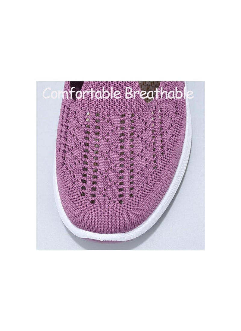Selleren Orthopedic Shoes, Zapatos Ortopédicos para Mujer, Lunashinex Knitted Sneakers for Women, Breathable Soft Sole Shoes Slip On